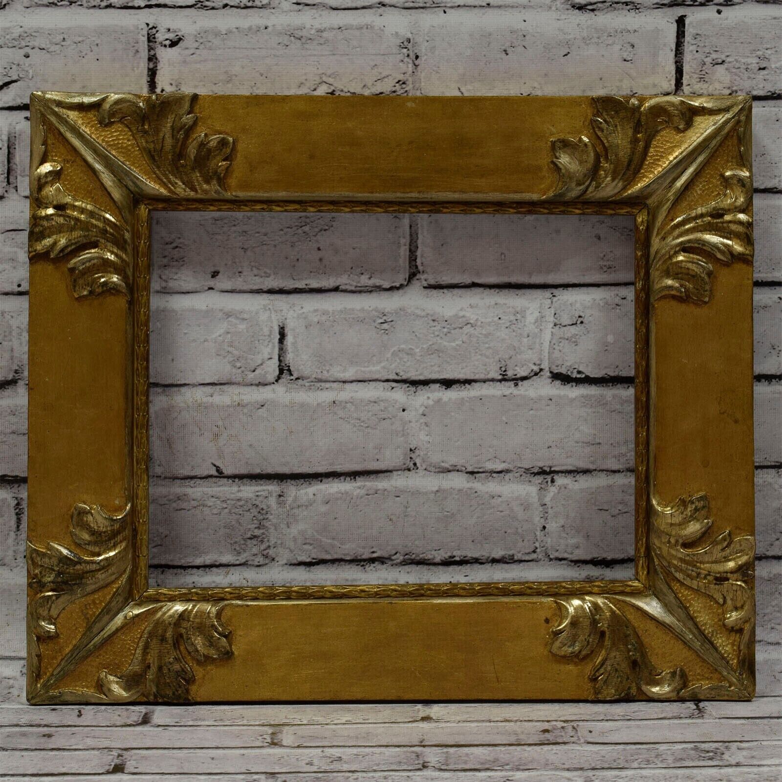 1906 old wooden frame decorative corners in original condition 13.2 x 10.4 in