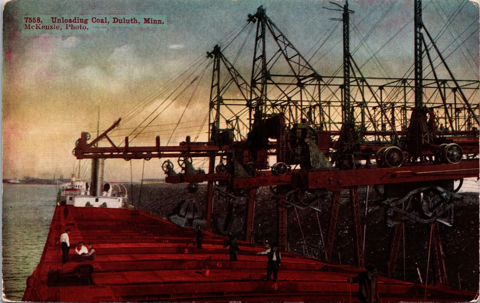 Duluth MN Unloading Coal Postcard unused 1900s/10s