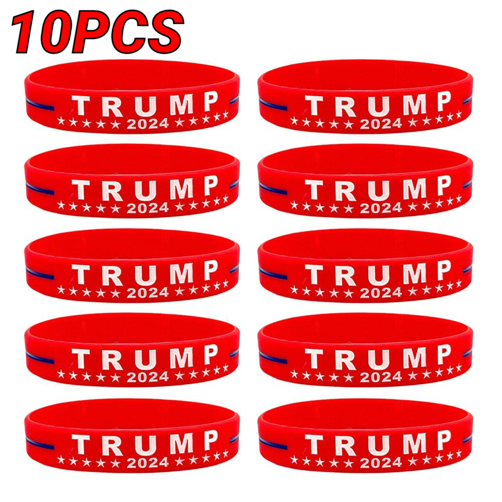 10Pcs 2024 Silicone Bracelet Party Favor Keep America Great Wristband NEW%