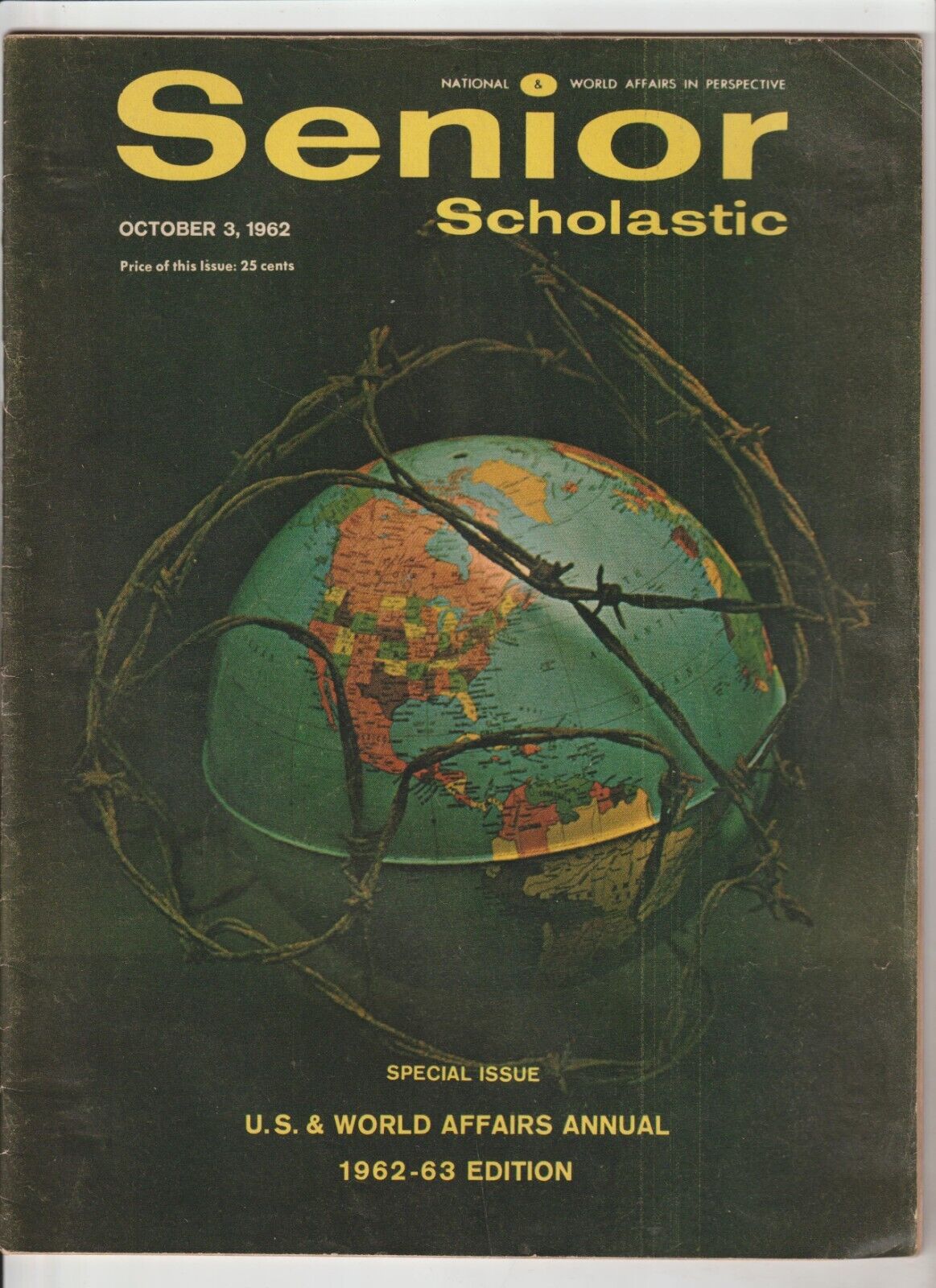 1962 SENIOR SCHOLASTIC U.S. & World Affairs Neil Armstrong, Cold War, Maps