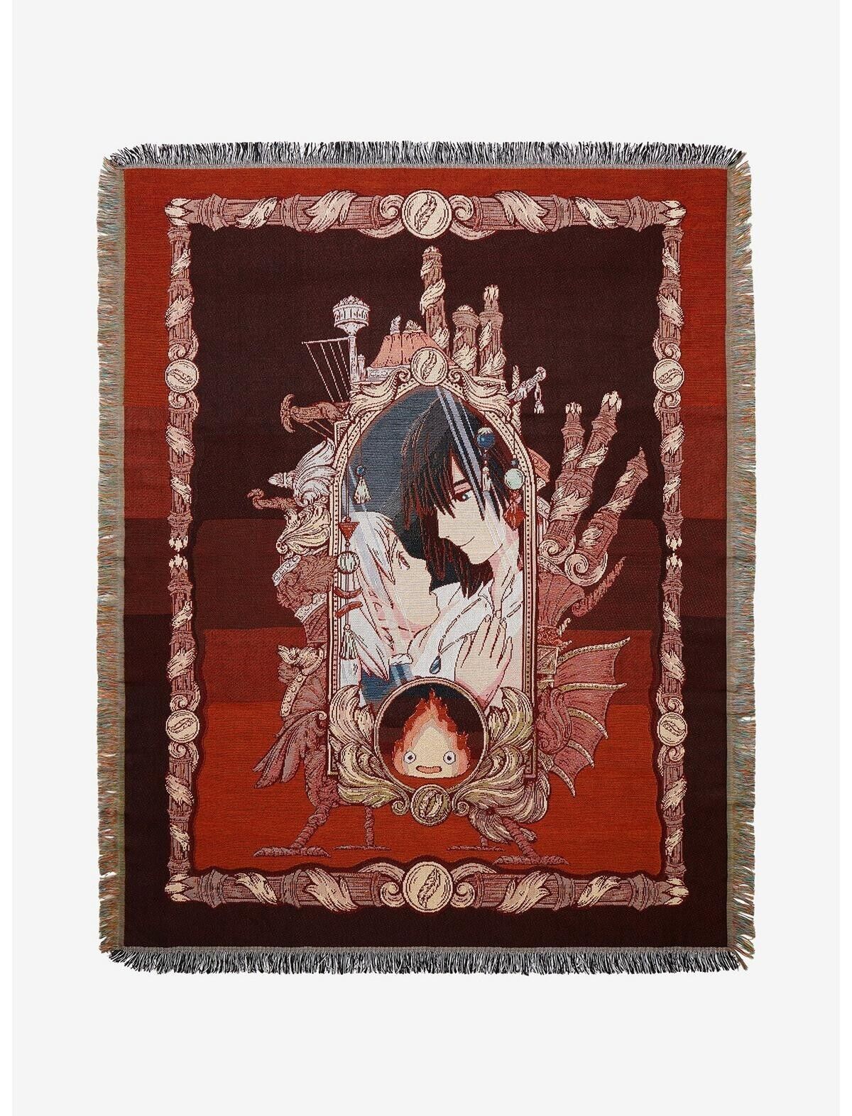 Studio Ghibli Howl\'s Moving Castle Characters Tapestry Throw