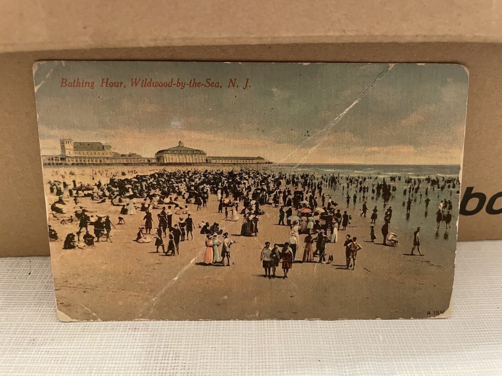 Vtg Postcard Bathing Hour Wildwood By The Sea NJ 1913