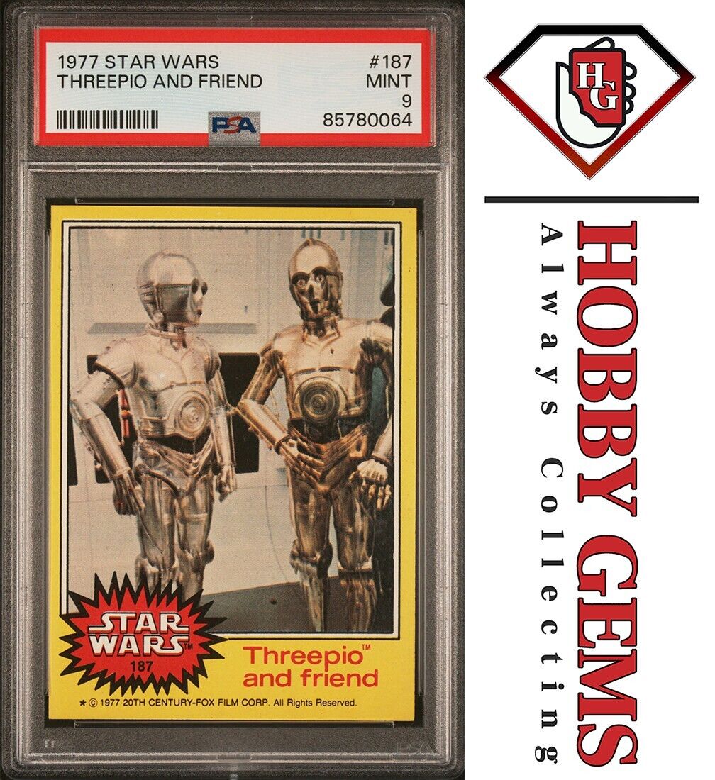 C-3PO PSA 9 1977 Topps Star Wars Threepio C-3PO and Friend #187