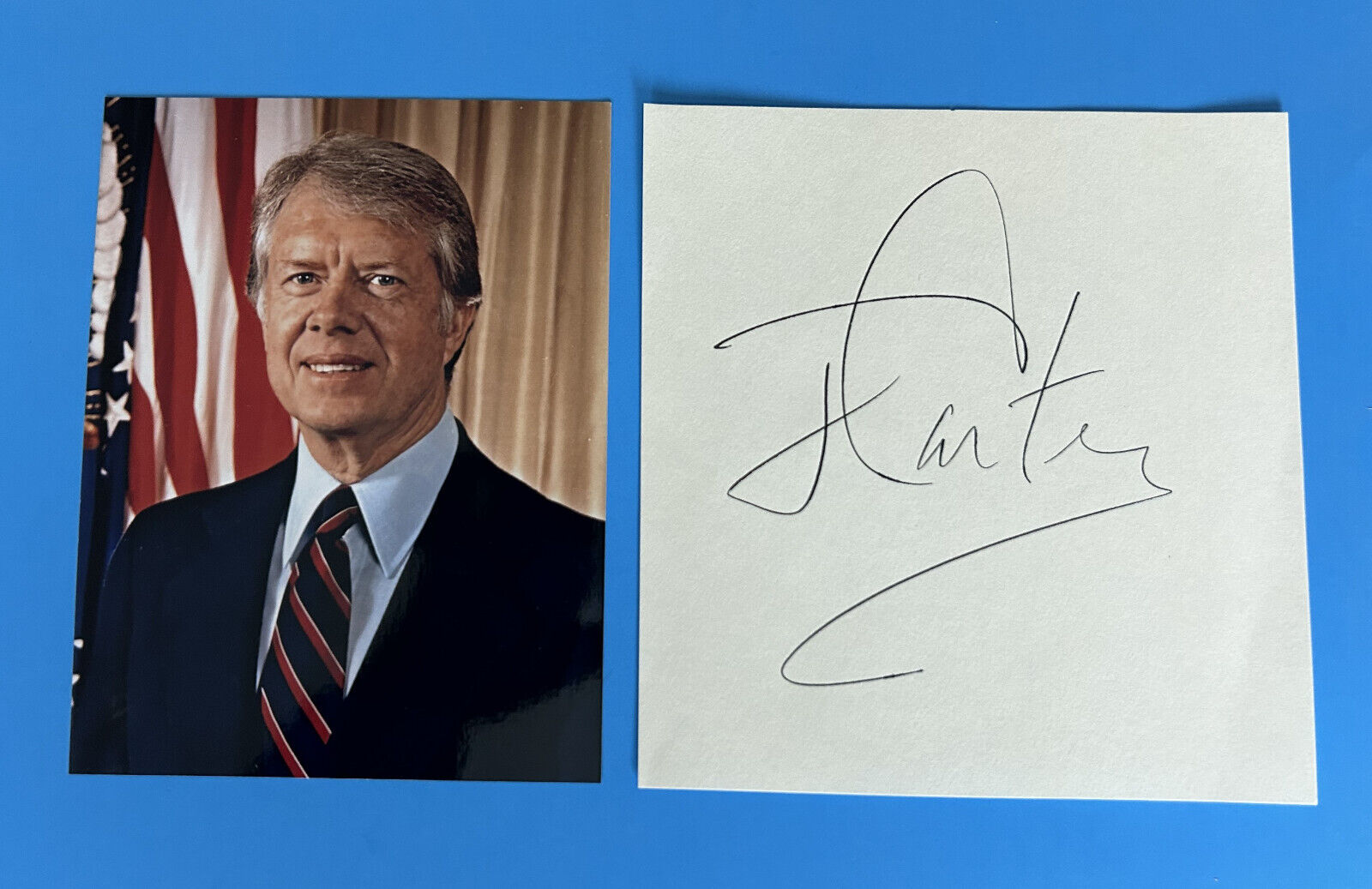Jimmy Carter (Nobel Peace Prize 2002) Very Large Hand Autographed Signed 5 X 5