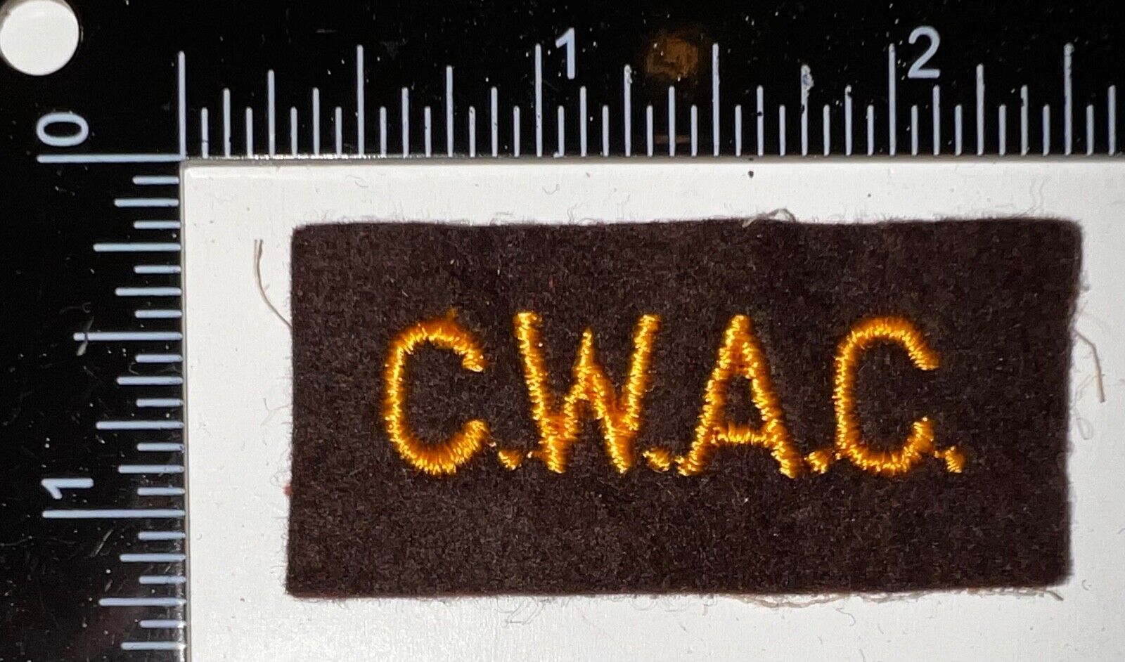 WWII Canadian Women's Army Corps CWAC Cloth Patch Flash Formation Sign