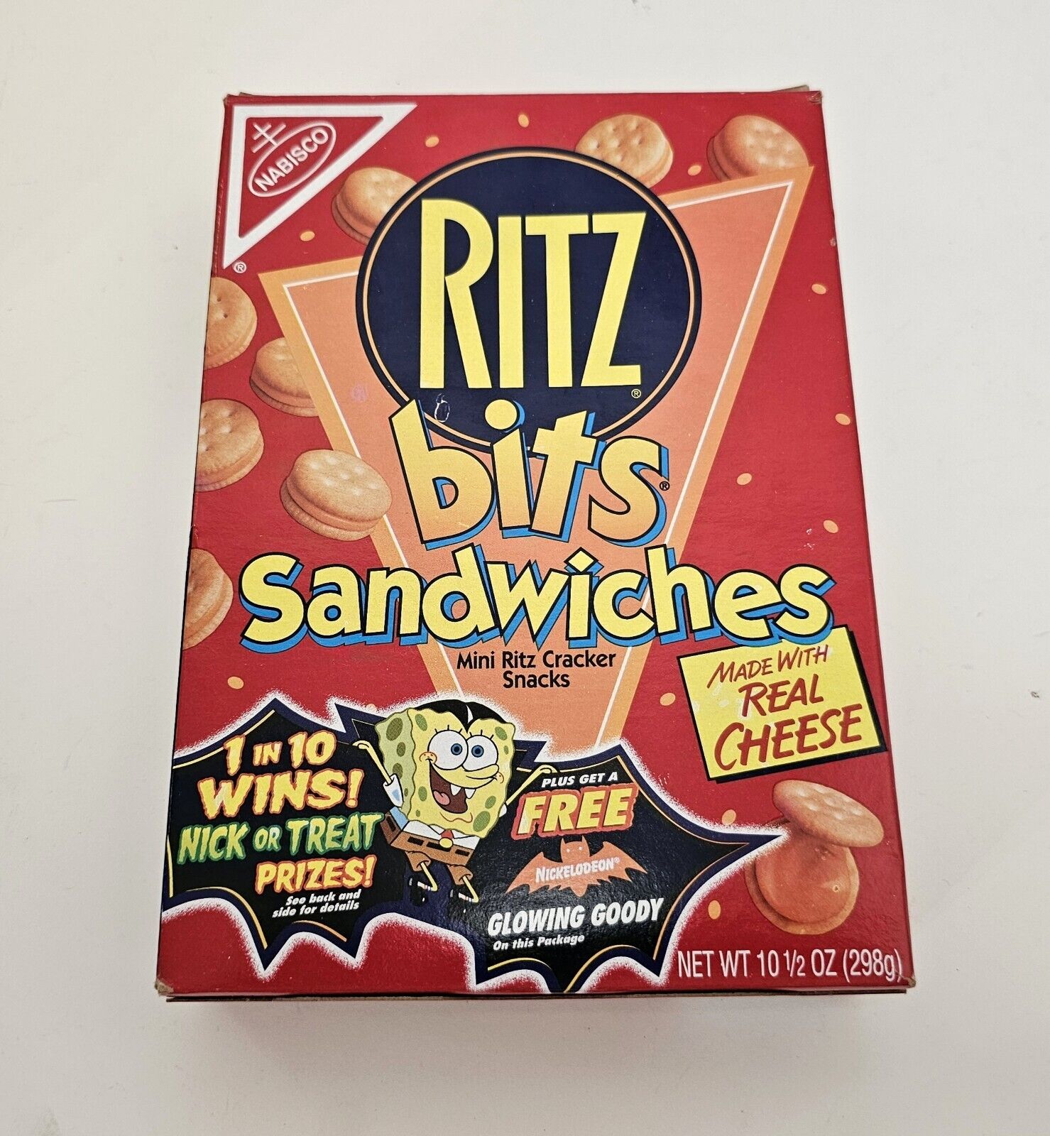 Sponge Bob Squarepants  NABISCO Ritz Bits Sandwiches Empty Box Vtg 2000 