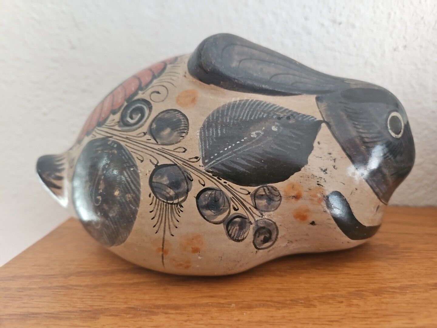 Vtg Tonala Mexican Folk Art Pottery Rabbit Bunny Figurine 3.5\