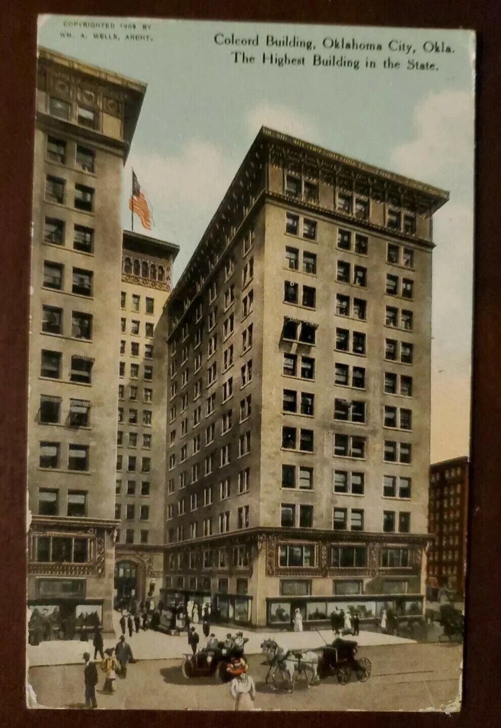 Colcord Building (hotel) Oklahoma City 1910 Vintage Postcard - highest building 