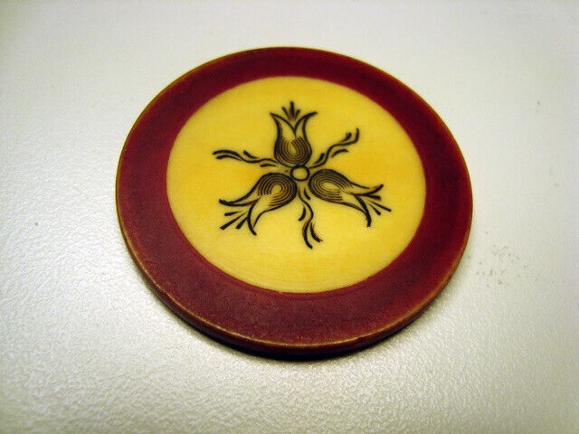 Circa 1880s Old West Poker Chip, 3-Blossom, Version #1