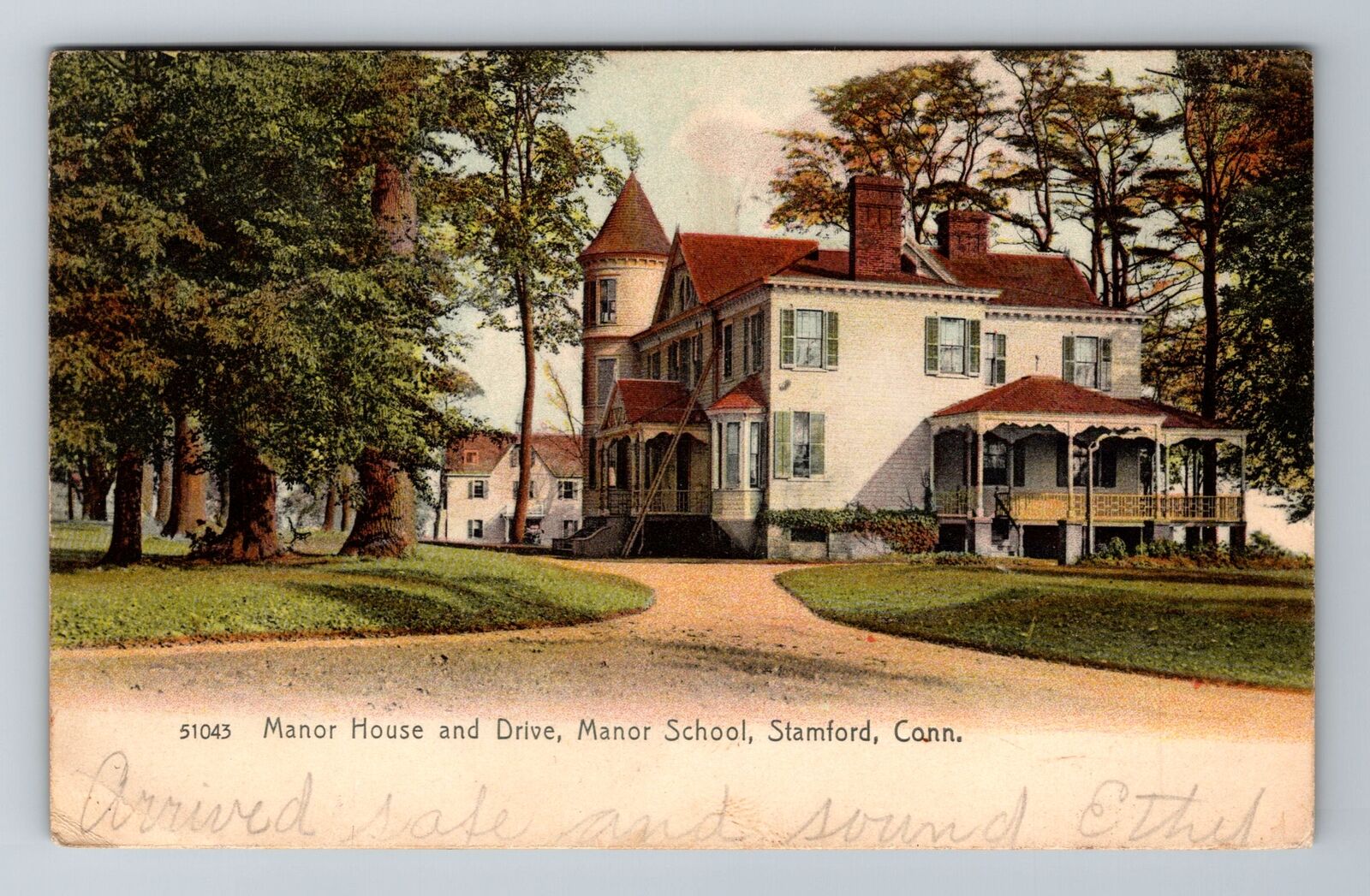 Stamford CT-Connecticut, Manor School, Manor House, c1908 Vintage Postcard