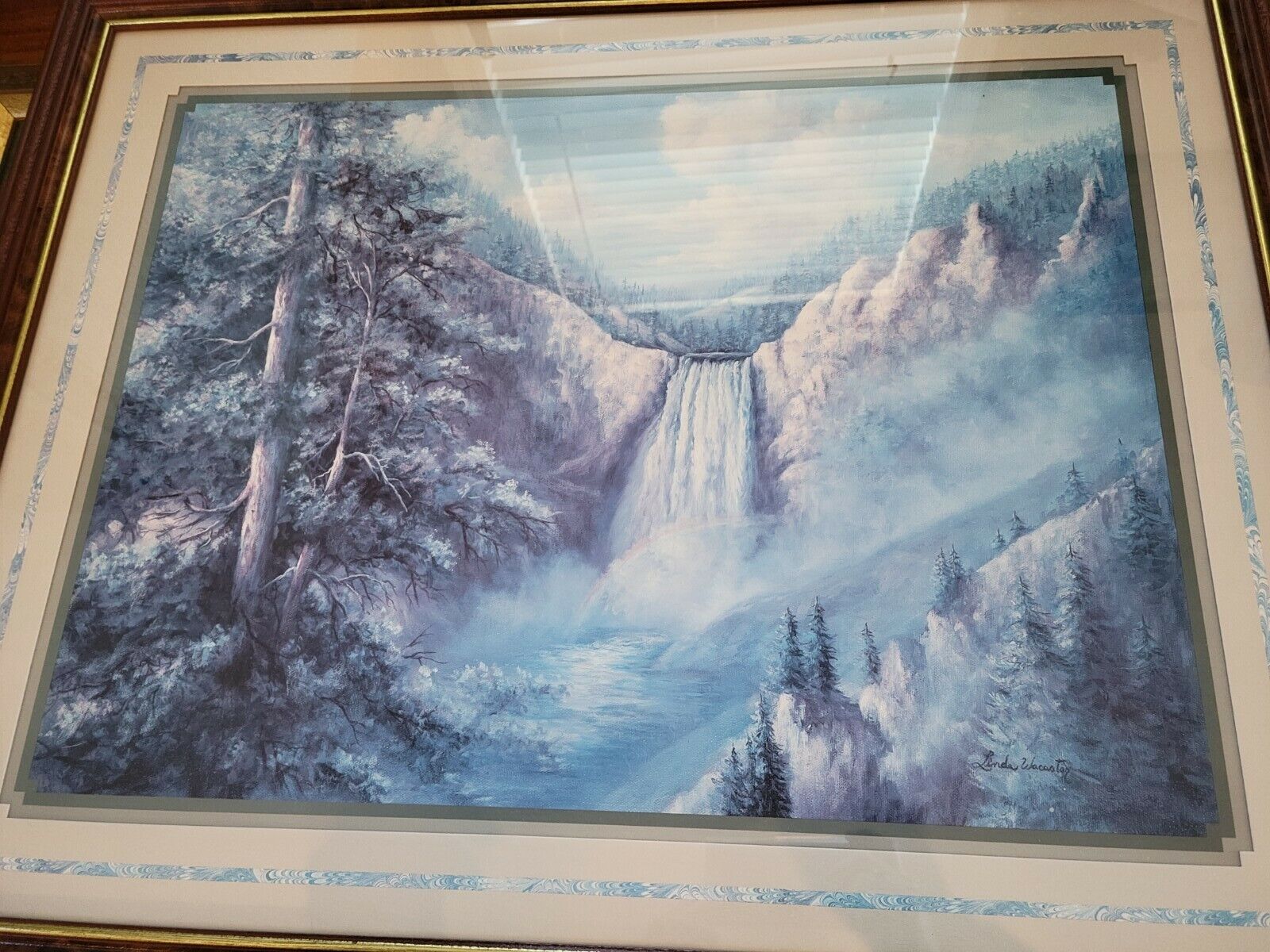 Linda WACASTER Vintage Waterfalls Framed Art