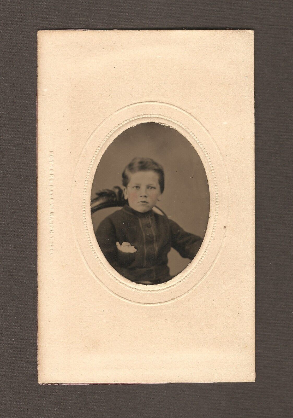 Civil War era 1860s Antique Tintype Photo Young Little Boy ID\'d Trumbull Family