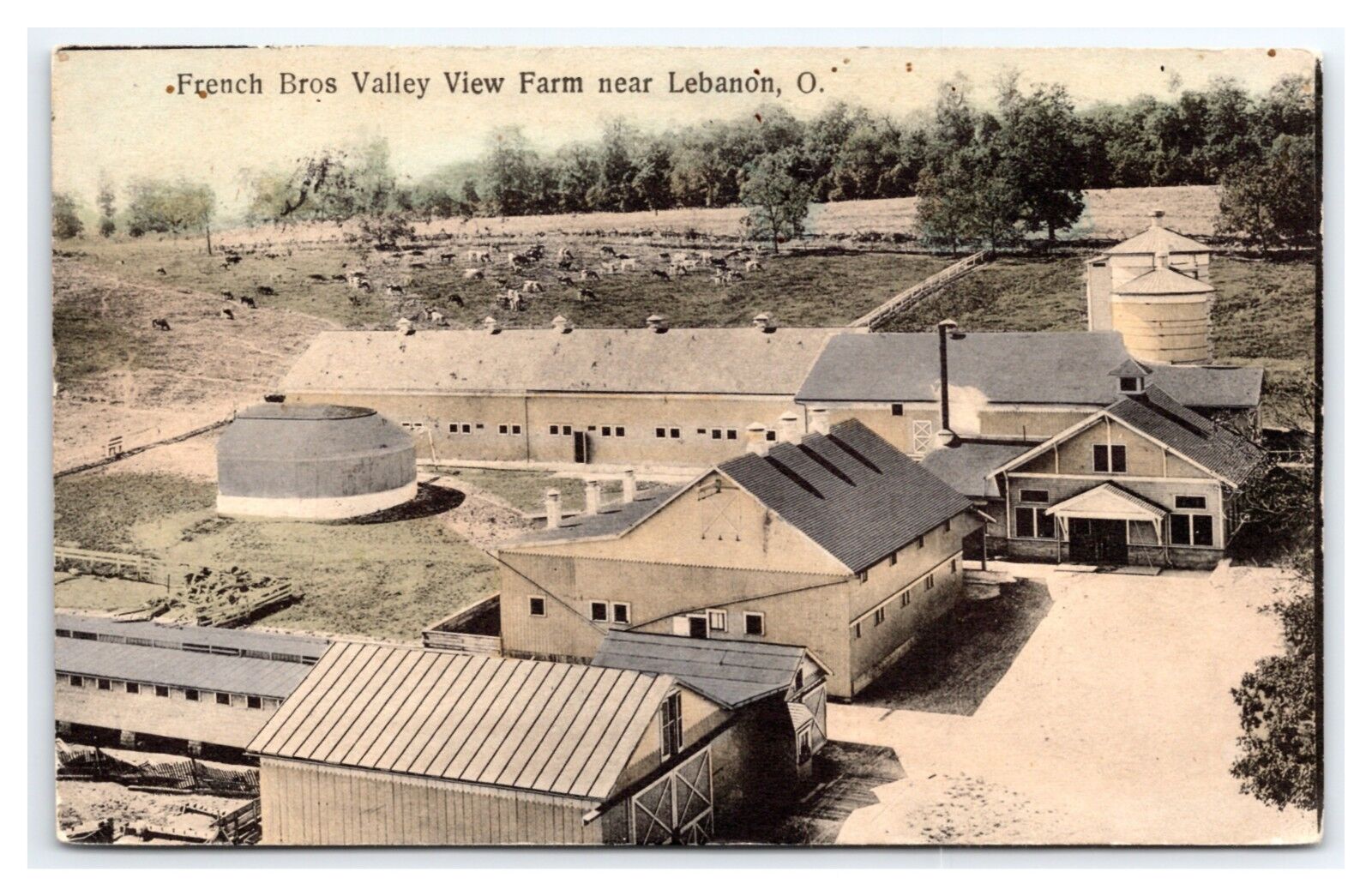 OHIO LEBANON FRENCH BROTHERS VALLEY FARM POSTED 1909 TO FRANK HOOK OF DAYTON.