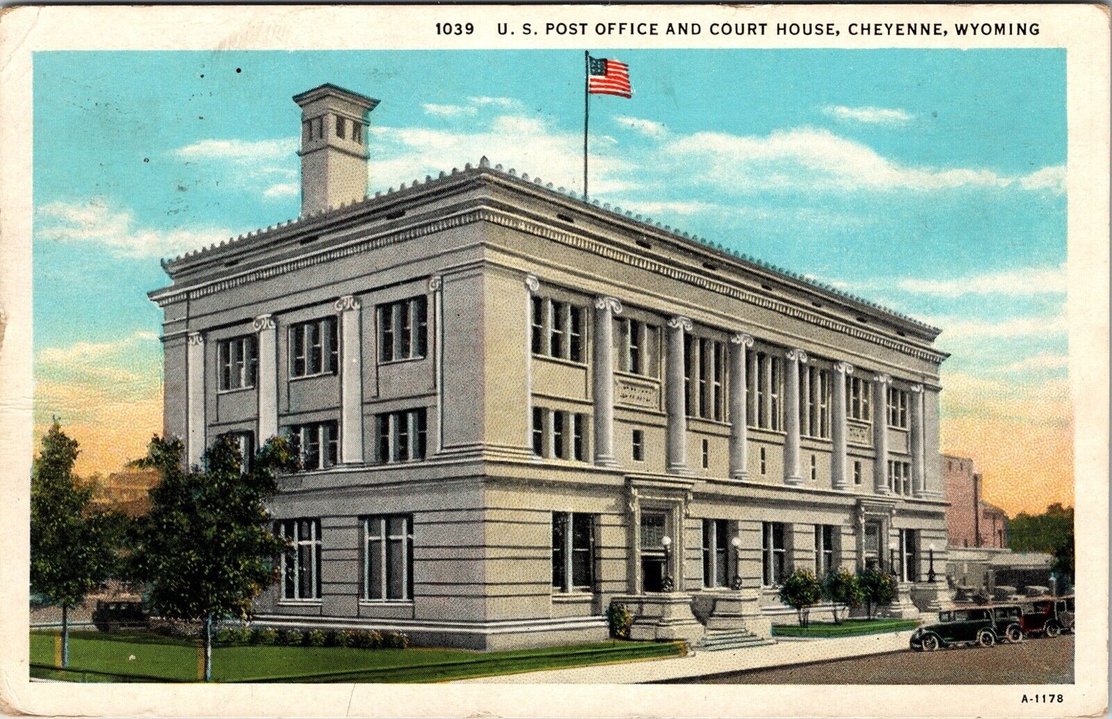 U. S. Post Office and Court House Cheyenne Wyoming VTG Postcard C. 1930\'s 