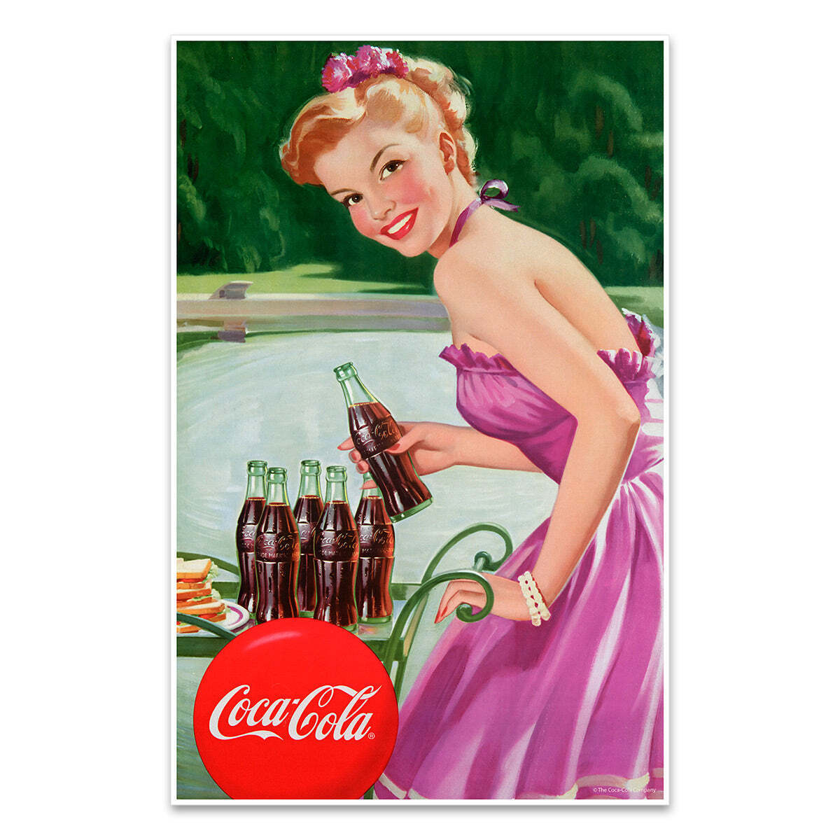 Coca-Cola Refreshment Girl Mini Poster Print