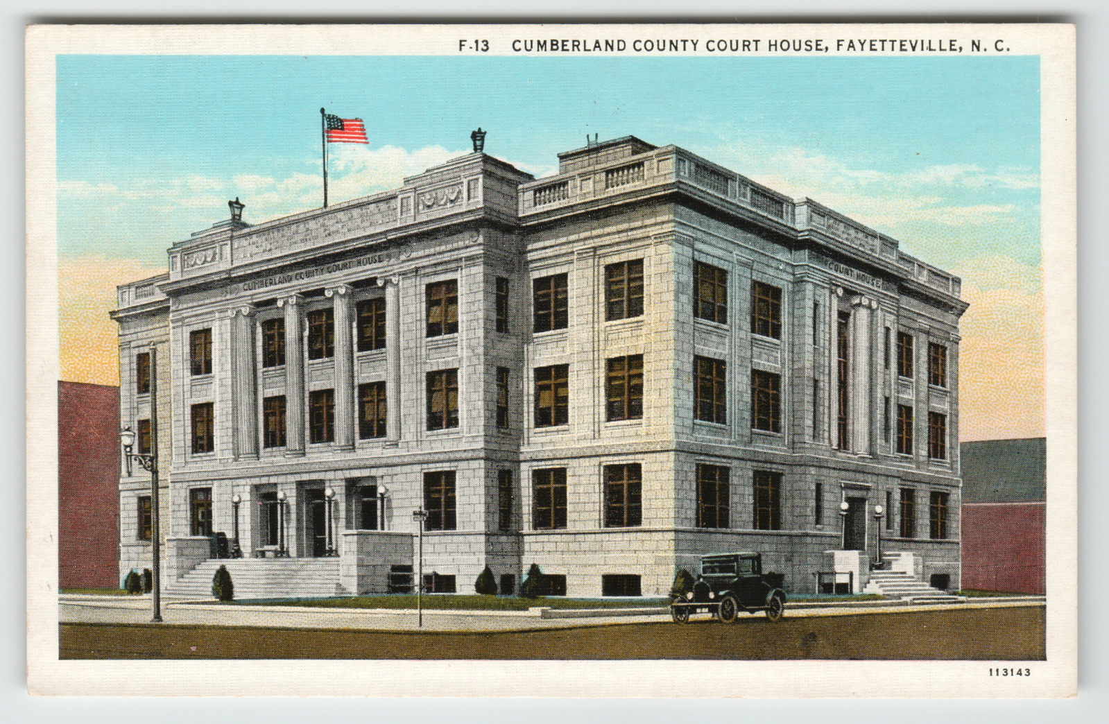 Postcard Vintage Cumberland County Court House Fayetteville, NC