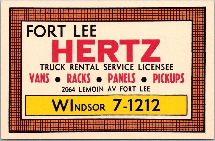 c1950s FORT LEE, New Jersey Advertising Postcard 