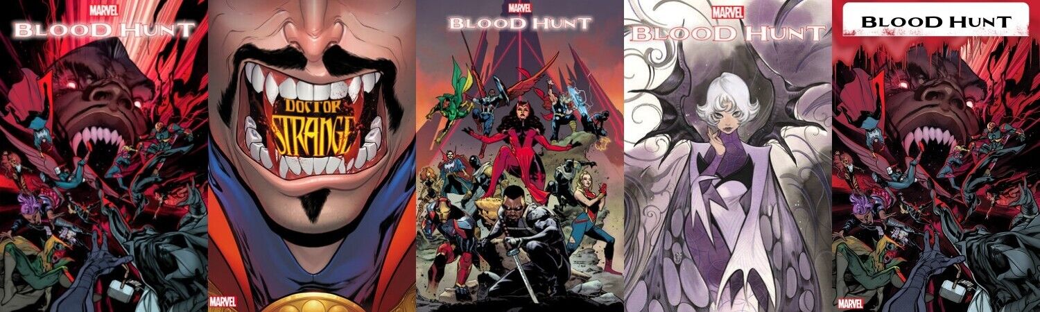 BLOOD HUNT #5 MARVEL SET OF 5 COVERS/VARIANTS W/ RED BAND PRESALE 7/24 NEAR MINT