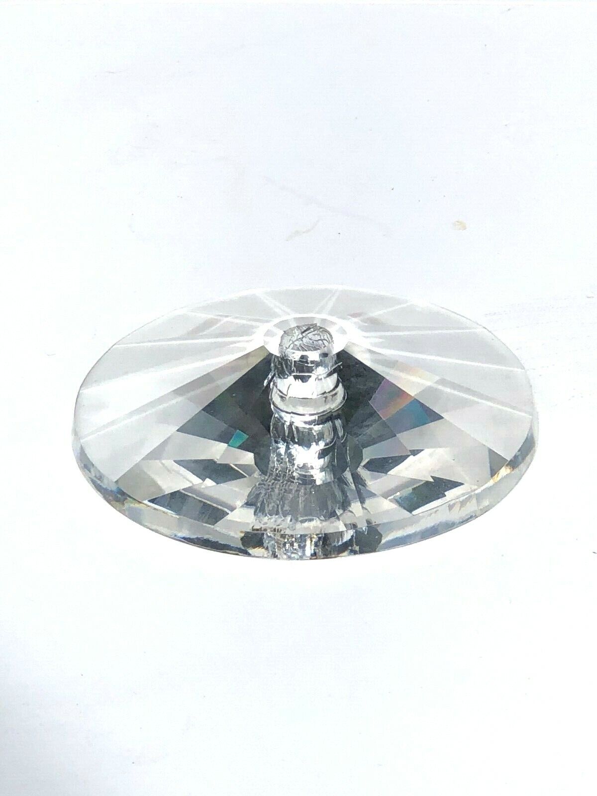 RARE~ ASFOUR NEW/Old Stock 30% Lead Crystal 100mm Bobeche Round Base lamp part
