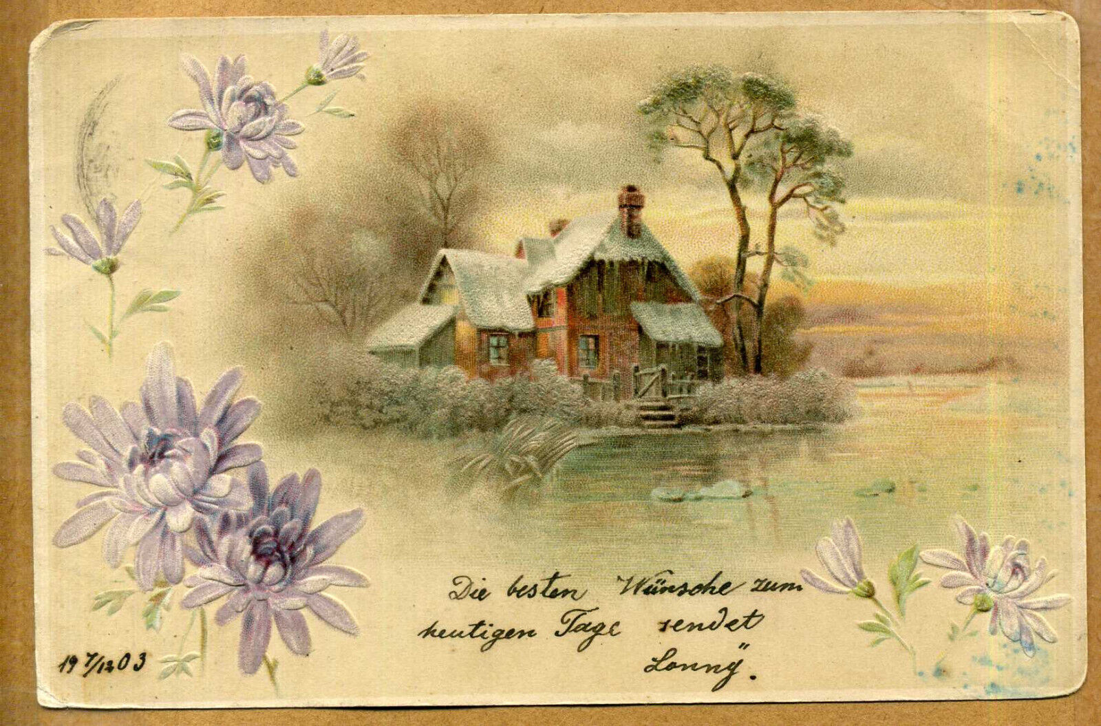 Latvia 1903 Greetings Postcard w/Riga a Cancel