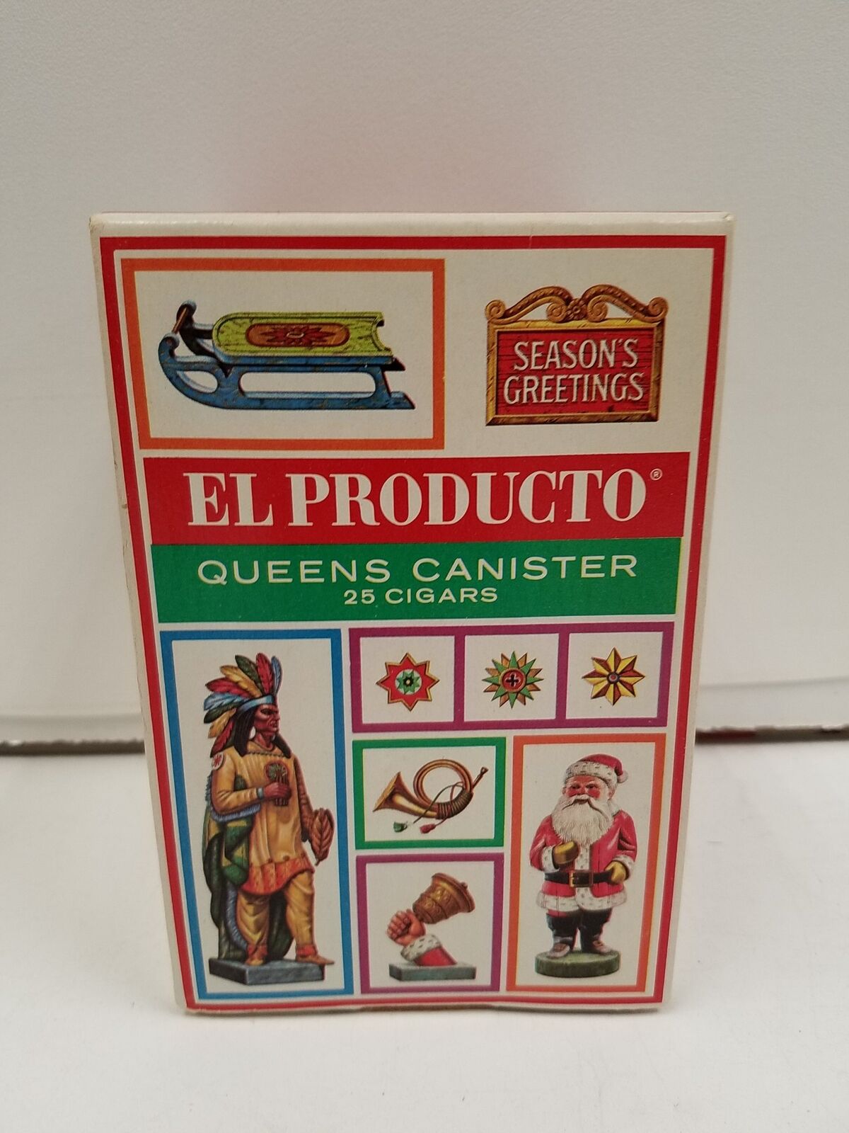 Vintage EL Producto Queens Canister Plastic Box Cigar Holder - Holds 25 Cigars
