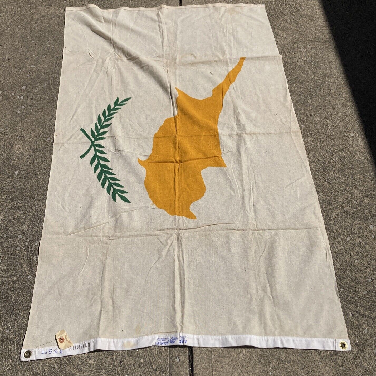 Vintage Cyprus Flag 100% Cotton Large 3x5 Foot Paramount Flag Co. San Francisco