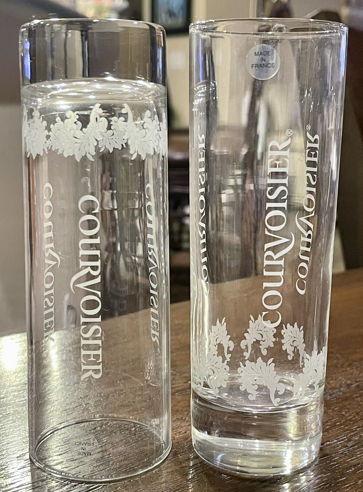 Courvoisier Highball Cognac Cocktail Shot Glass Set of 2 Etched France 6