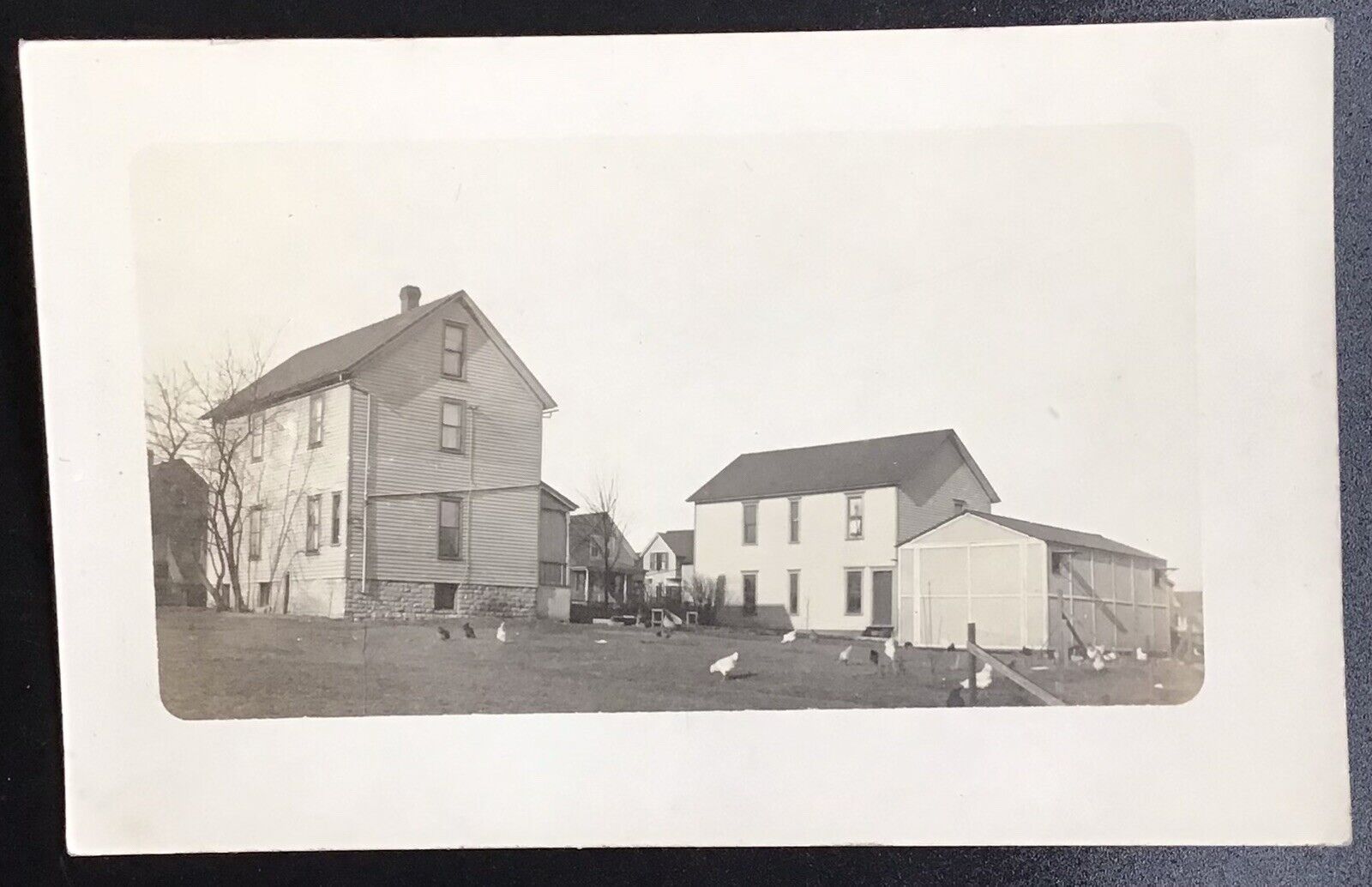 Vintage Real Photo Postcard RPPC - Farmhouse With Chickens