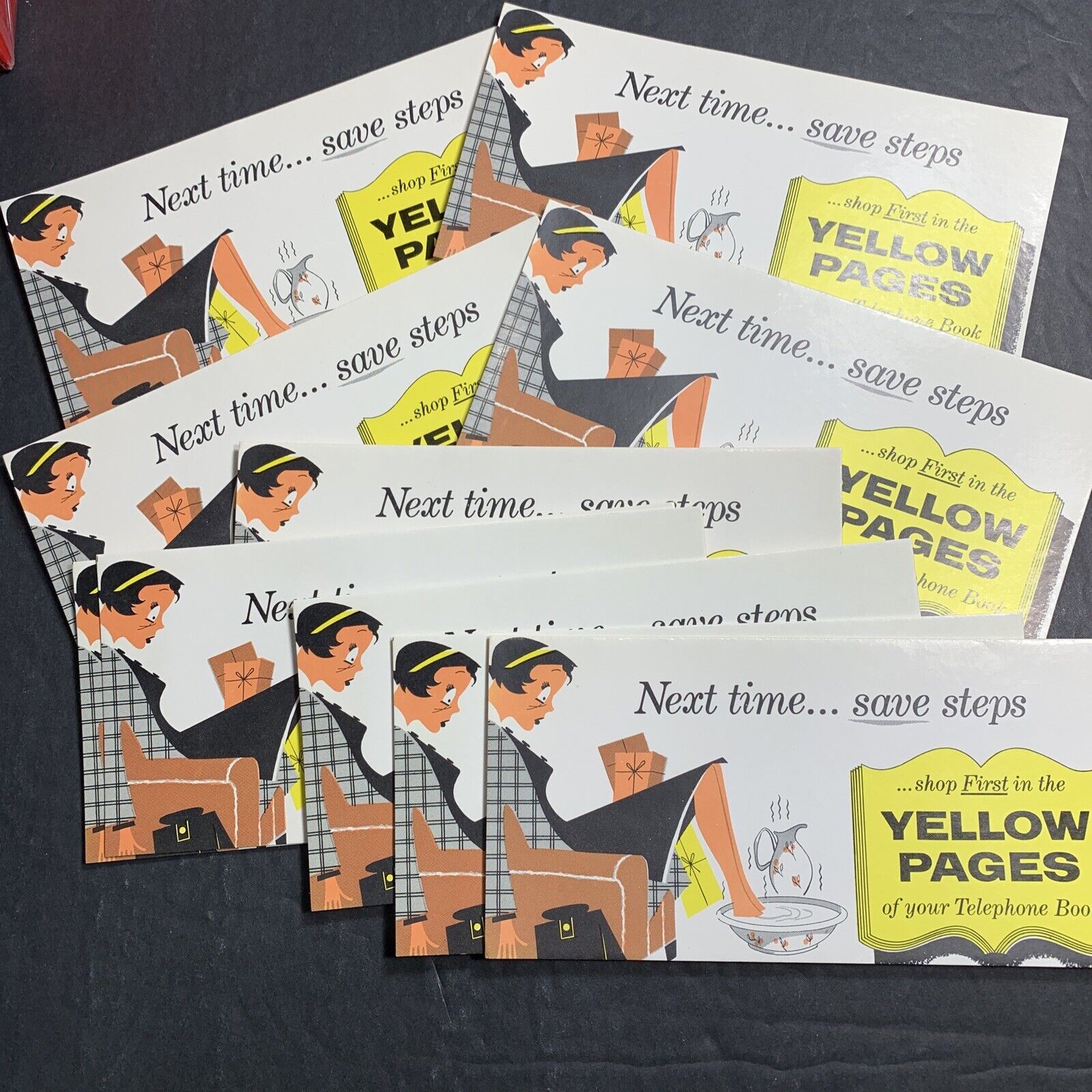 lot of 10 Telephone Yellow Pages Advertising Blotter Mini Sign Pretty lady