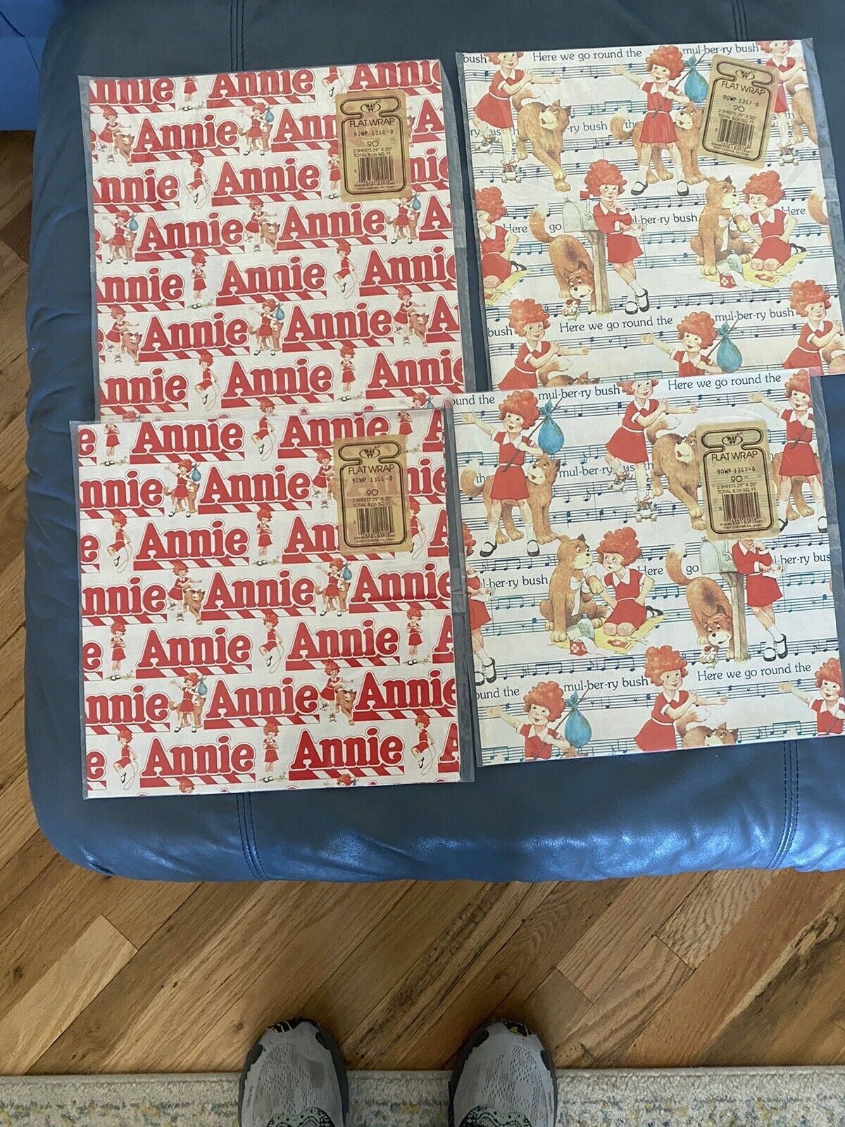 Vintage Annie Wrapping Paper Four Packages 