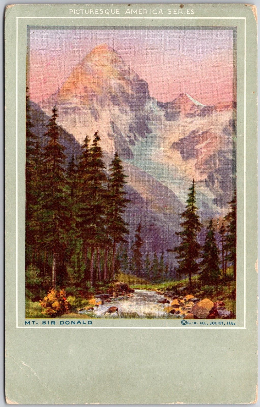 Mount Sir Donald Picturesque Series British Columbia Canada Postcard DB