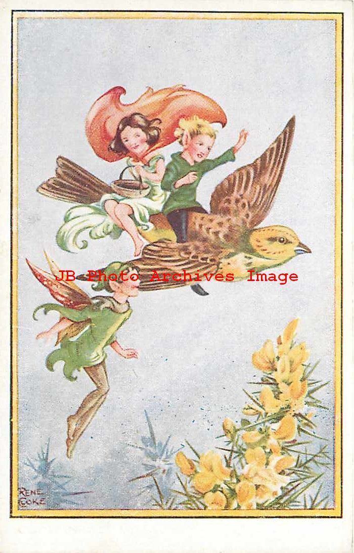 Rene Cloke, Faulkner No 1002, Fairies Riding on a Bird