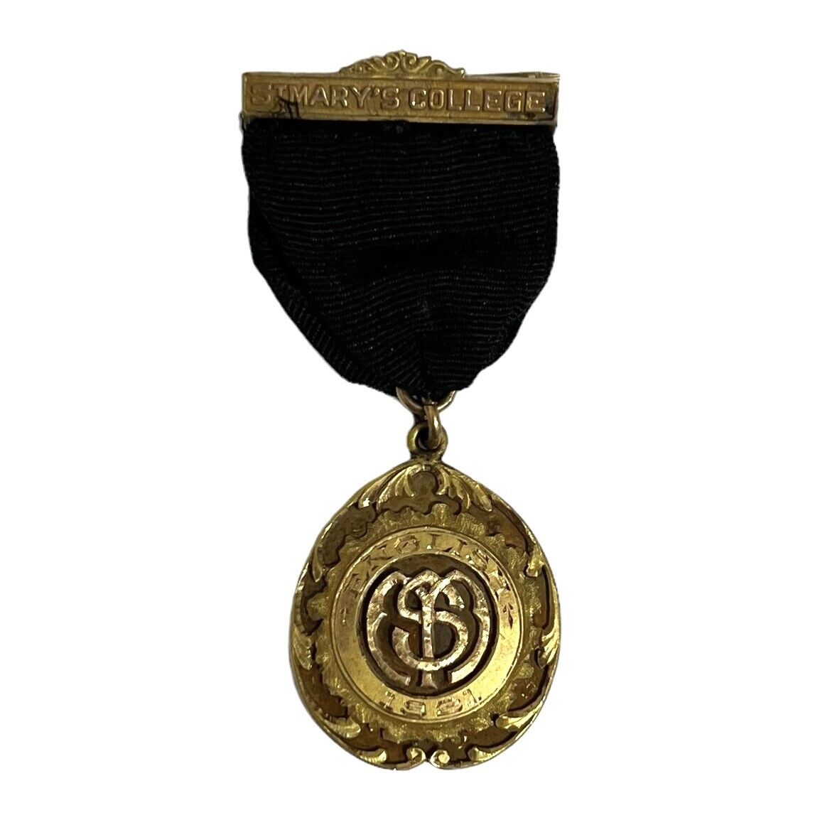 Vtg 1920's St Mary's College English Excellence Award Medal Pin Named G Reagan