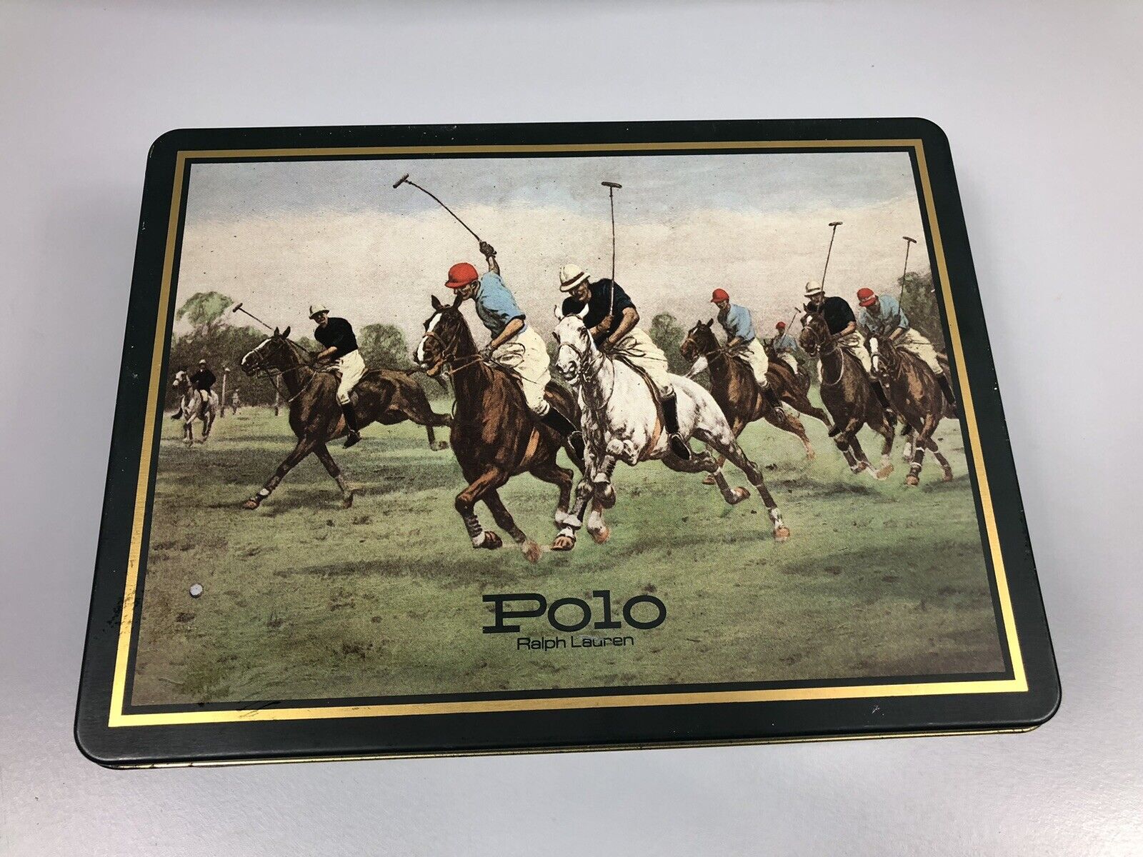 Rare Vintage Equestrian Ralph Lauren Polo Tin England Very Good +
