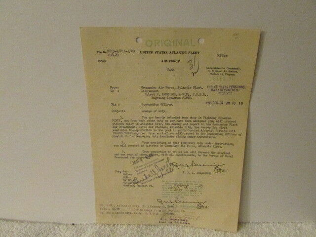 WWII Alantic Fleet  Letter Dcember  24, 1943