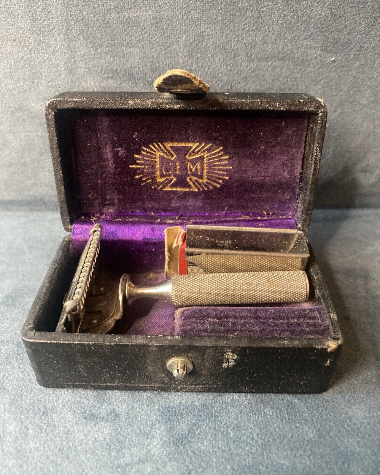 Vintage Antique GEM Shaving Kit Safety Style Razor With Box Case 