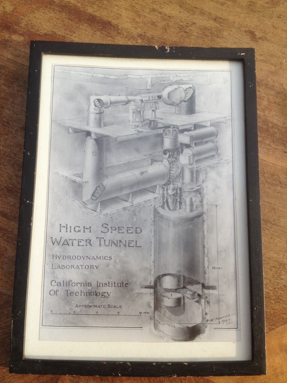 Vintage Caltech California Institute Technology High Speed Water Tunnel Print