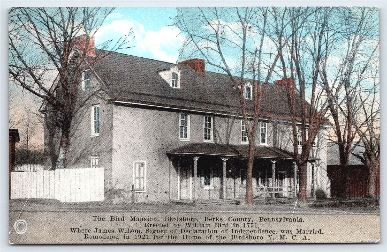 PA Birdsboro, Berks County, Bird Mansion Built 1751, DB Unposted