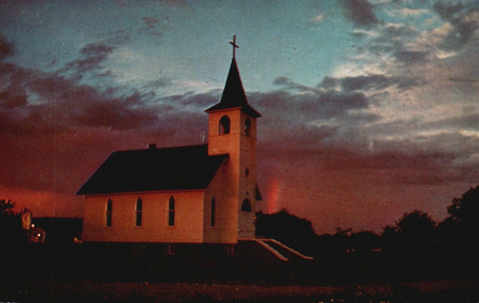 Brevort, Michigan, MI, Trinity Lutheran Church, Chrome Vintage Postcard a8026