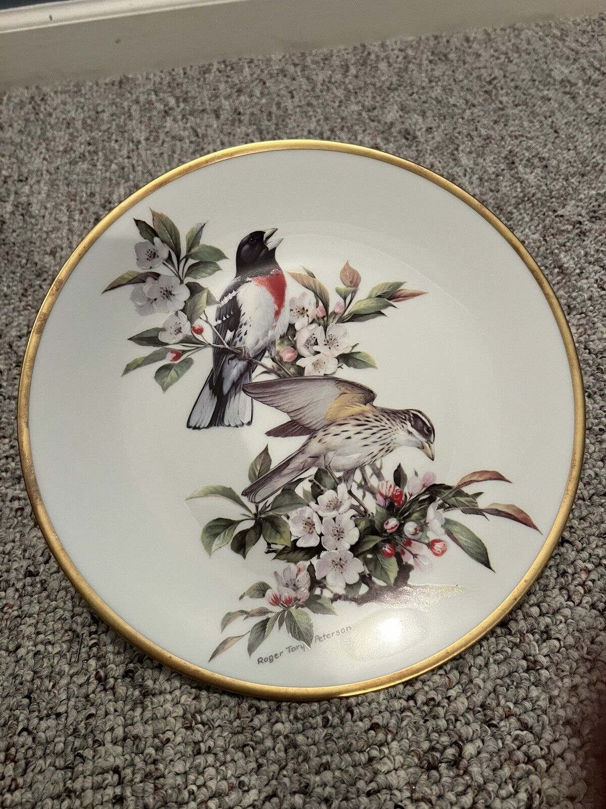 Songbirds of Roger Tory Peterson Collector Plate 1981 Rose-Breasted Grosbeak