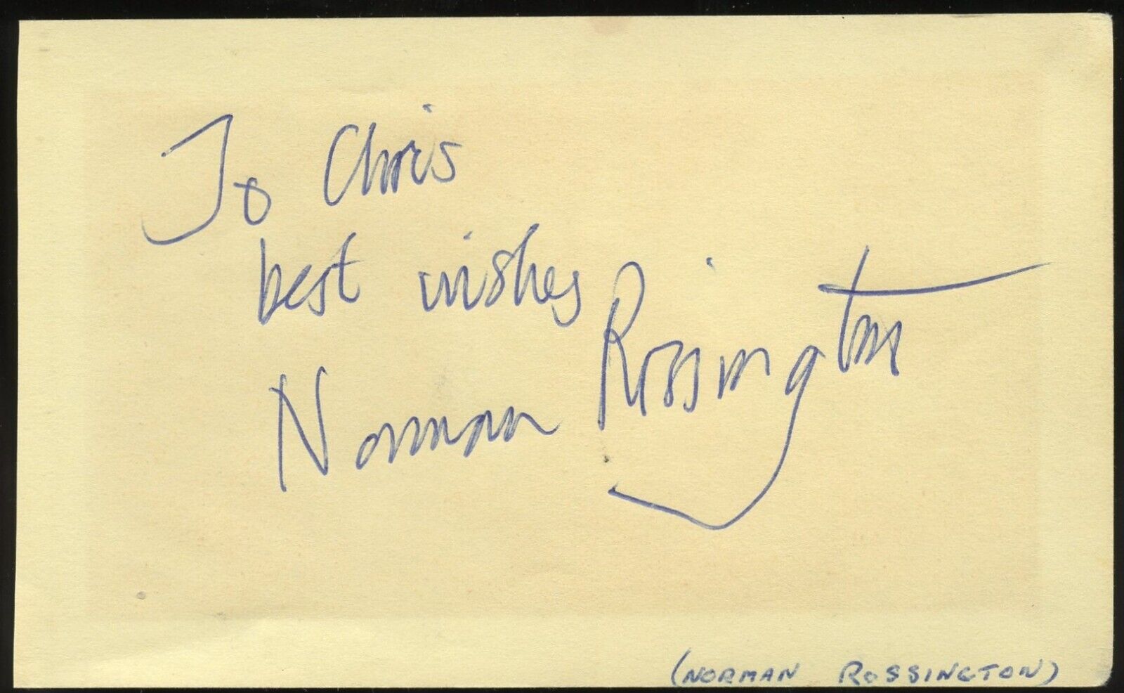 Norman Rossington d1999 signed autograph 3x5 Cut English Actor in The Army Game