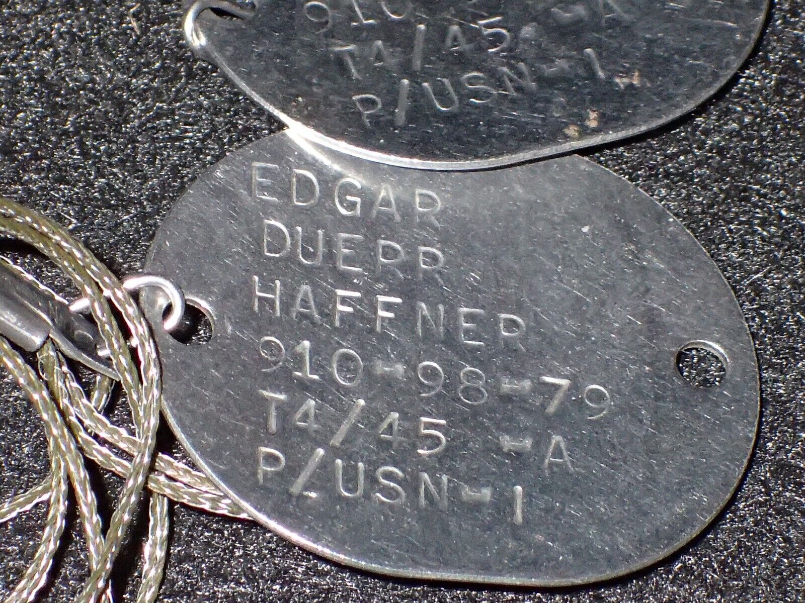 WWII USN Navy Personnel Identification Discs \