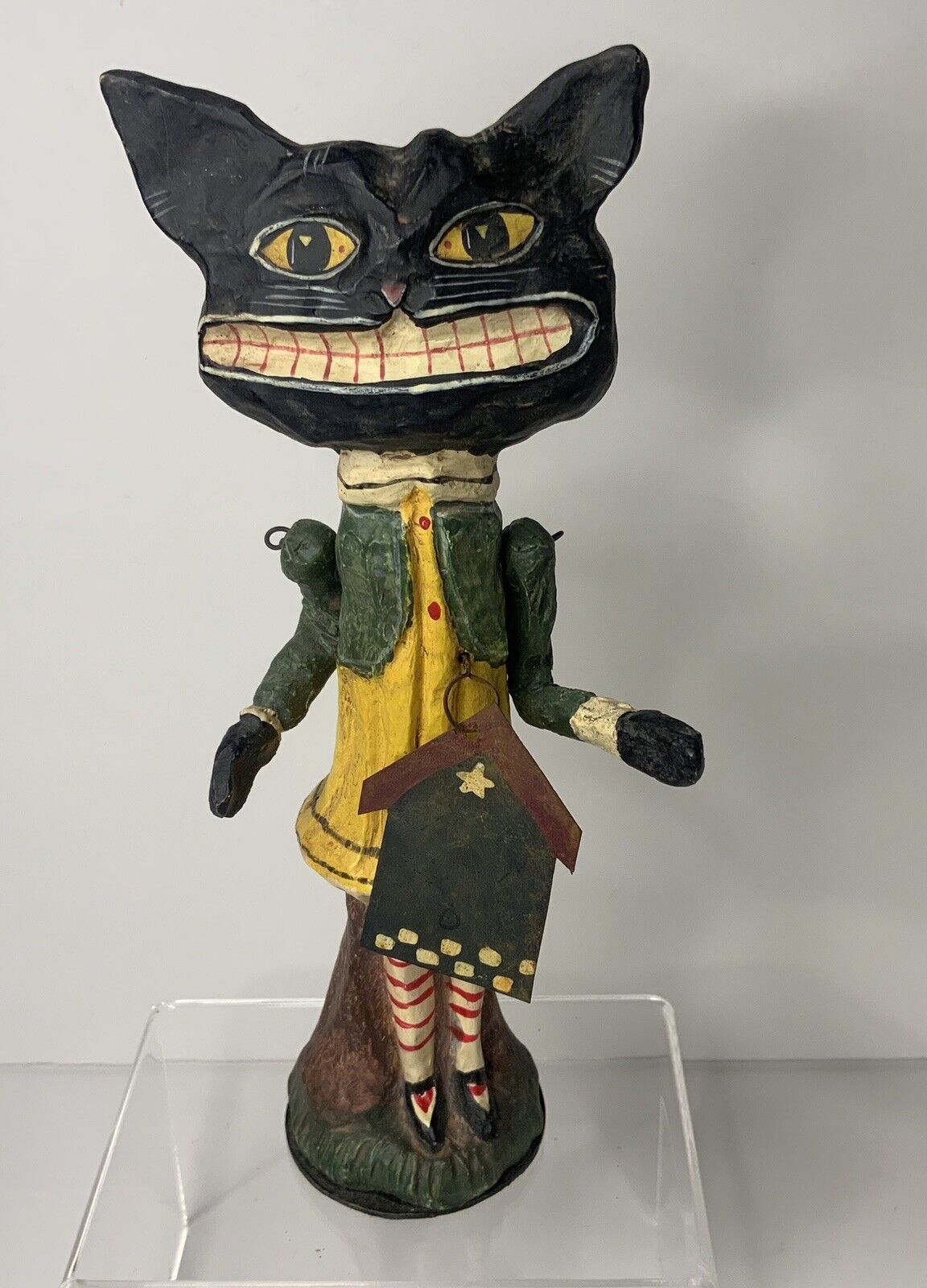 Dept 56 Poliwoggs BLACK CAT Figurine Halloween Jointed Folk Art
