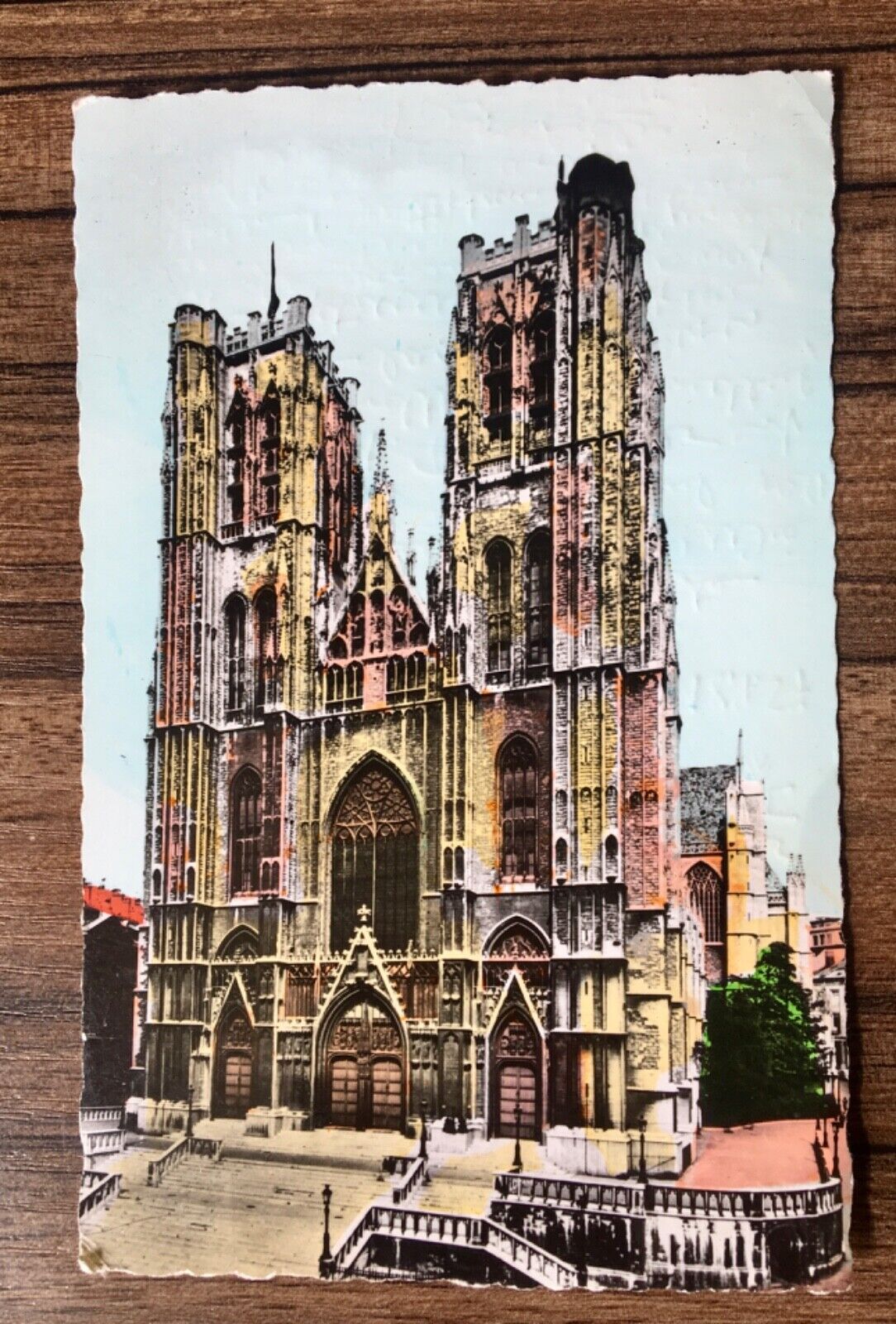 Vintage 1957 Postcard Brussels Belgium Collegial of SS Michael & Gudule -Posted
