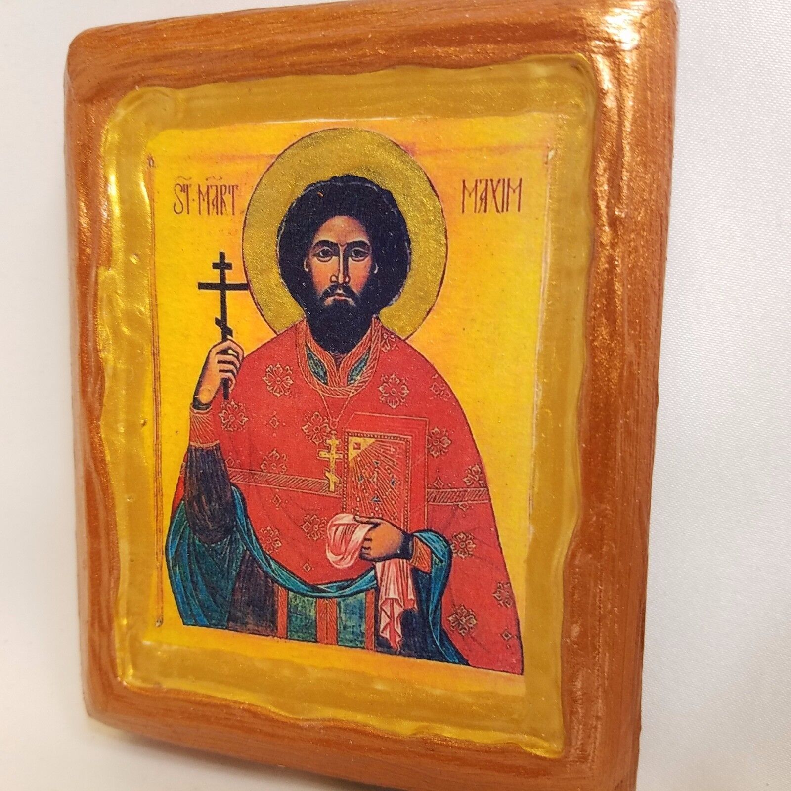Saint Maxim The Hieromartyr Rare Christianity  Icon Art