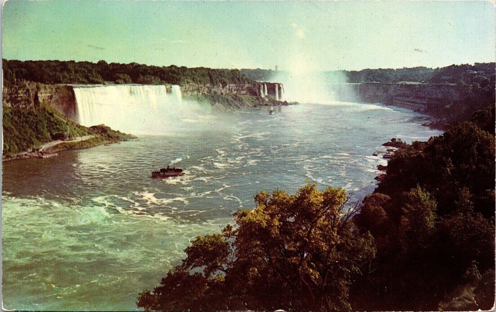 Niagara Falls Rainbow Bridge Canada Ca Fayetteville New York Ny Cancel Postcard