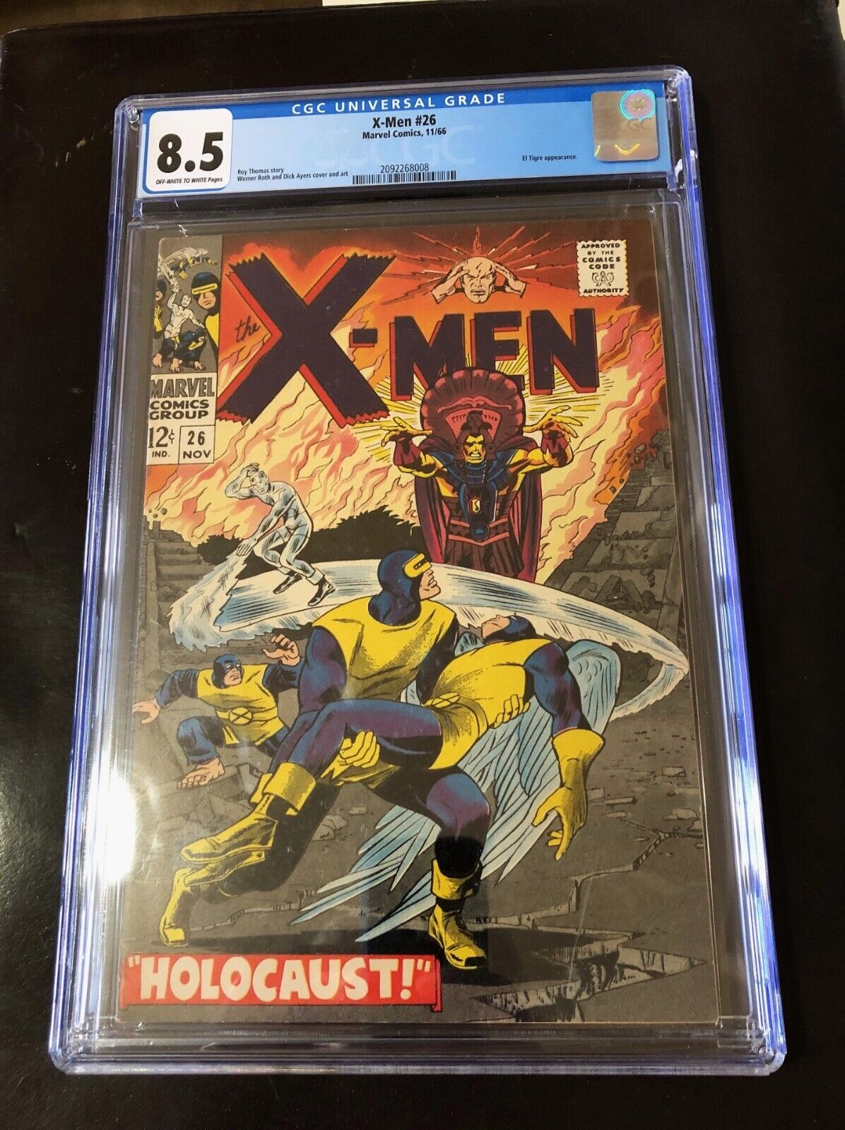 X-Men #26 CGC 8.5. El Tigre c/s. Cyclops, Ice Man, Beast, Angel, Prof X. 1966.