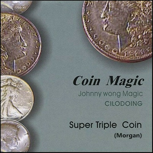 Super Triple Coin (Morgan Dollar) Close up Magic Tricks Gimmick Props Magicians