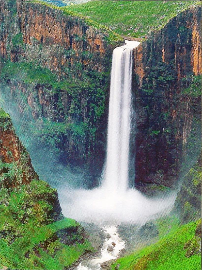 Postcard South Africa Lesotho Maletsunyane Falls Waterfall Unused MINT 