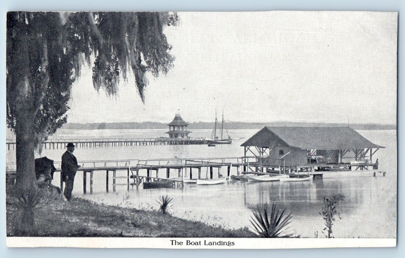 Magnolia Springs Florida FL Postcard Magnolia Springs Hotel Boat Landing c1940